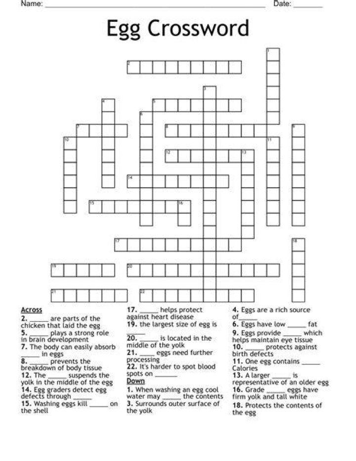 Small egg Crossword Clue