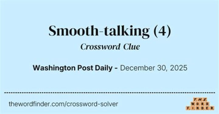 Smooth-talking Crossword Clue