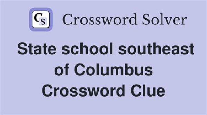 State school SE of Columbus, in brief Crossword Clue