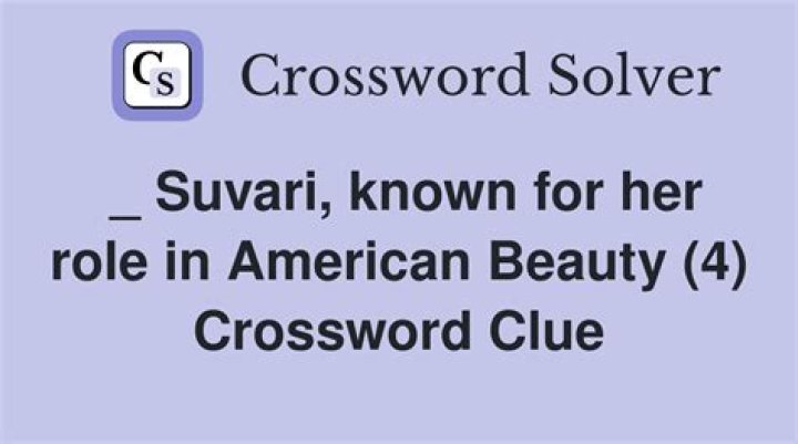 Suvari of “American Beauty” Crossword Clue
