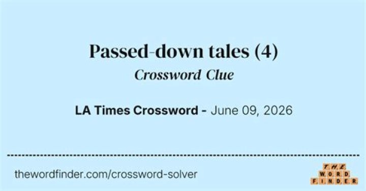 Tales handed down orally Crossword Clue