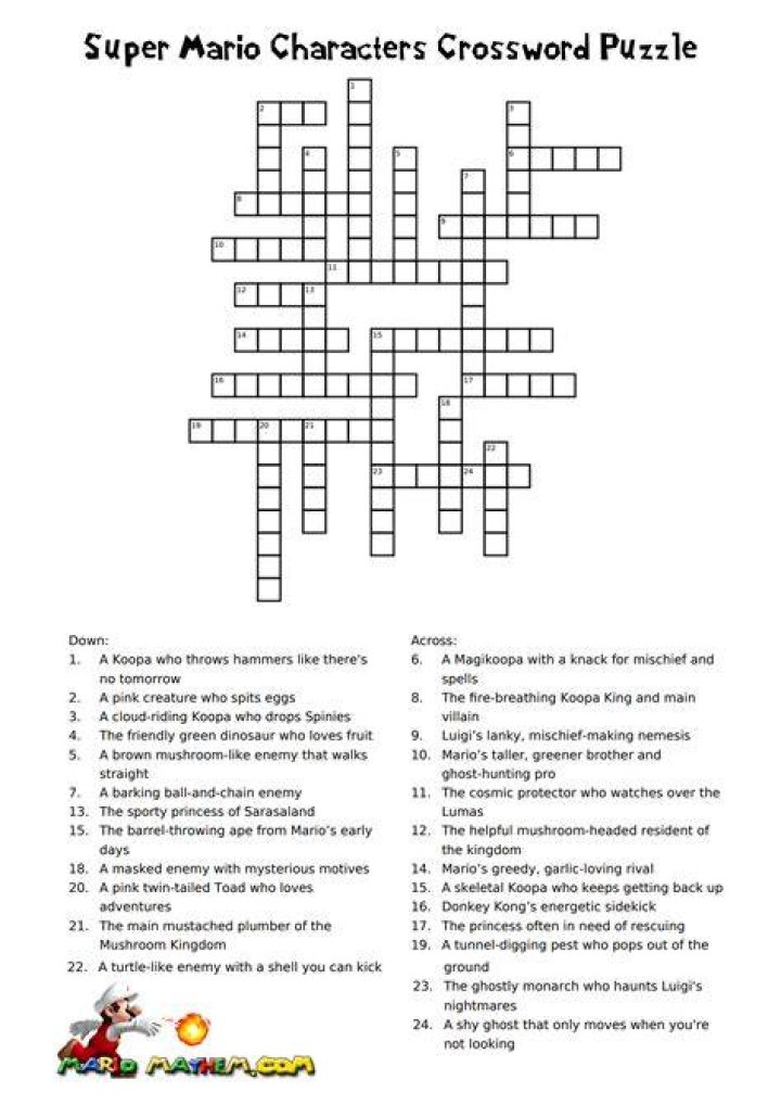 Thieving condors of Mario games Crossword Clue