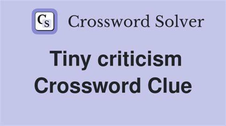 Tiny criticism Crossword Clue