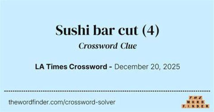 Toro or shiro maguro, at a sushi bar Crossword Clue