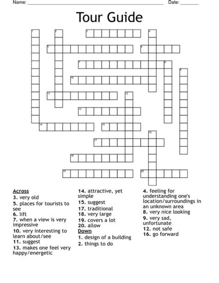 Town tour guides Crossword Clue