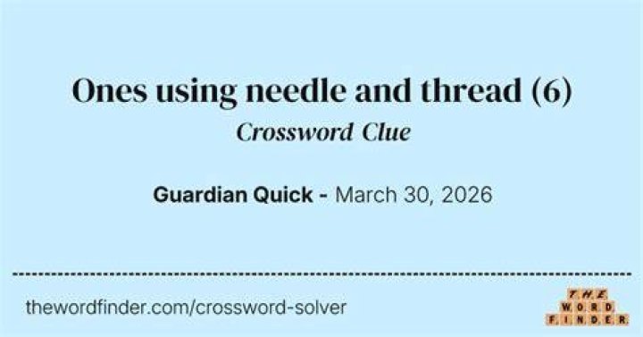 Use needle and thread Crossword Clue