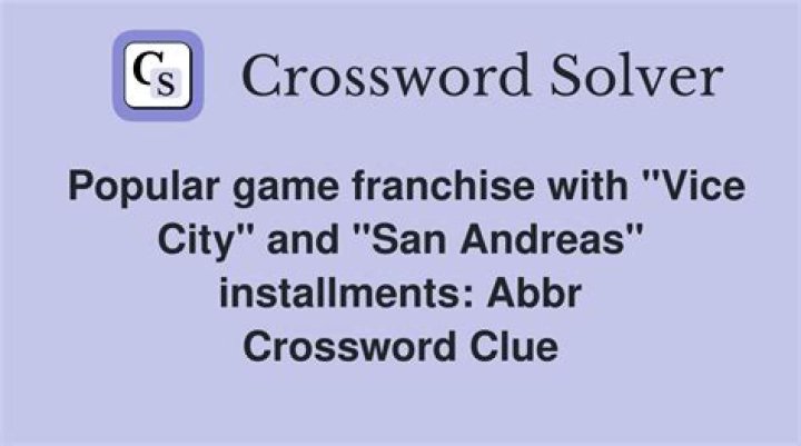 Video game series with settings in Liberty City and San Andreas, for short Crossword Clue