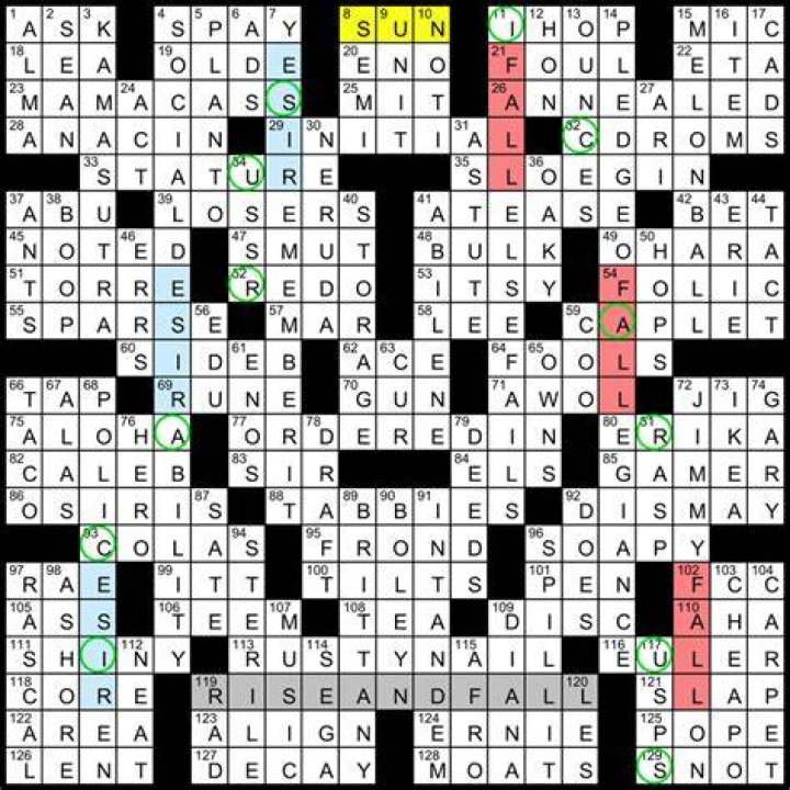 “What goes up must come down” and others Crossword Clue