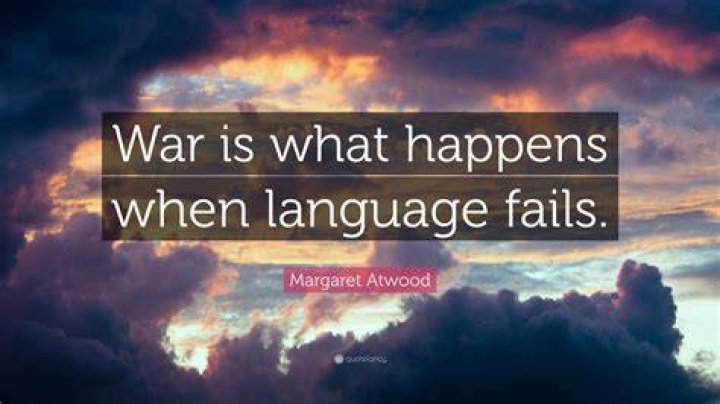 “What happens when language fails,” per Margaret Atwood Crossword Clue
