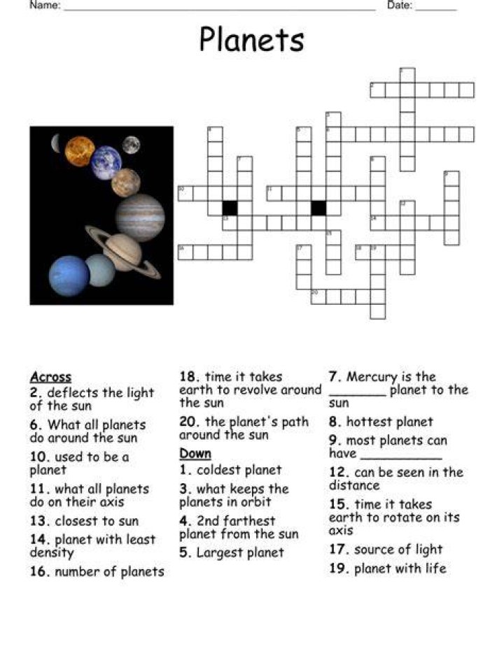 What planets orbit Crossword Clue