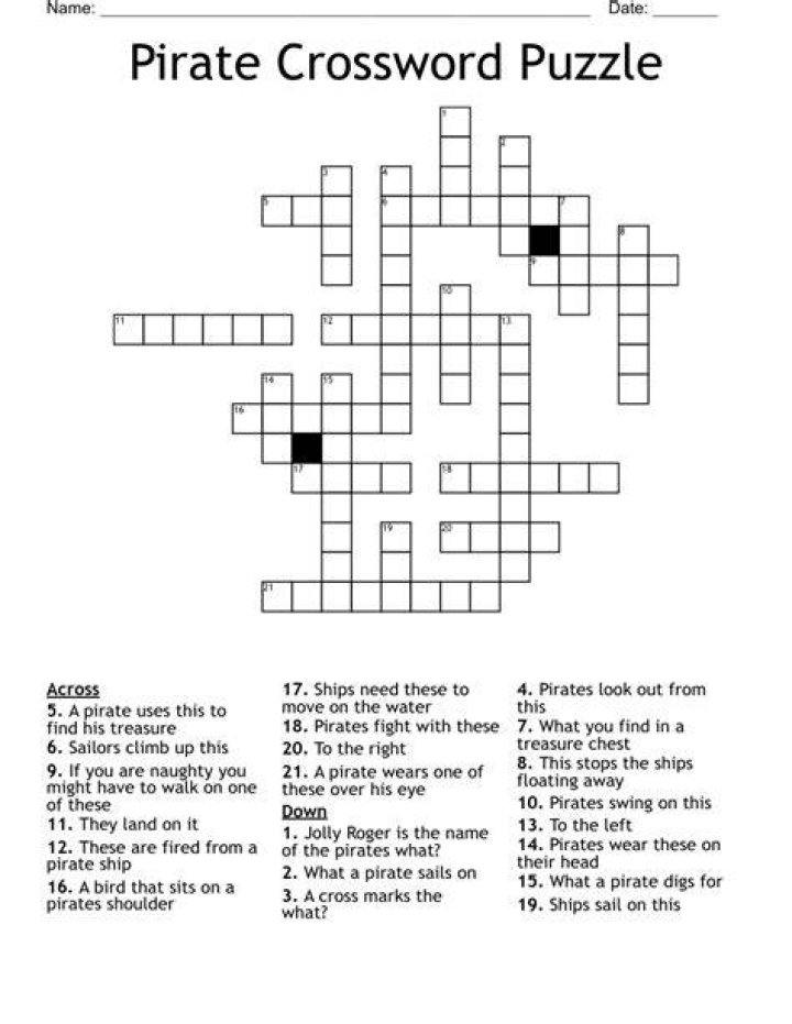 Word with ghost or pirate Crossword Clue