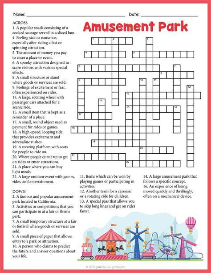 Word with party or park Crossword Clue